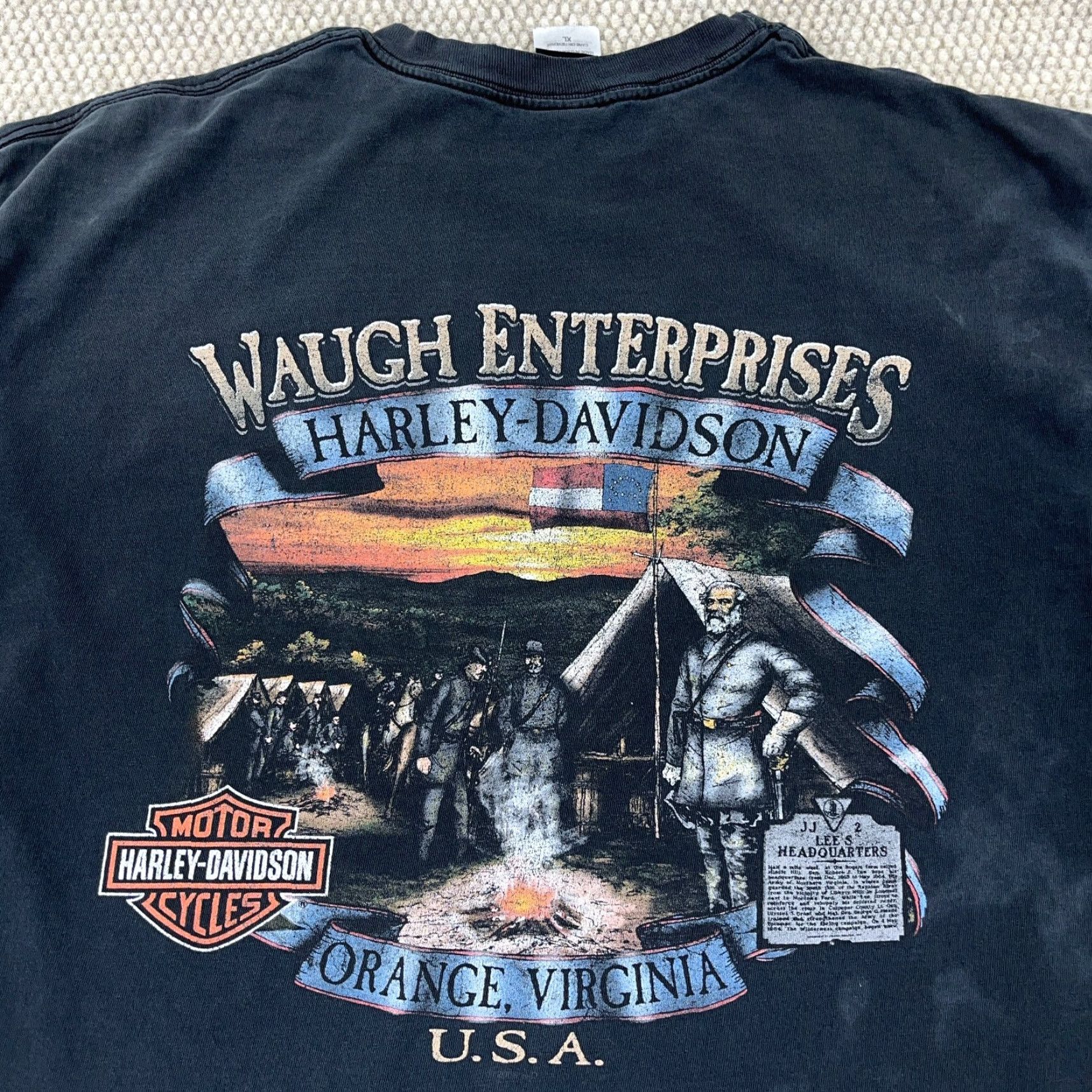 Harley Davidson VINTAGE Harley-Davidson Shirt Men XL Black Sun Faded Grunge Y2K Distressed Sun Faded Grunge Harley-Davidson Shirt Men XL Black Size US XL / EU 56 / 4 - 4 Thumbnail