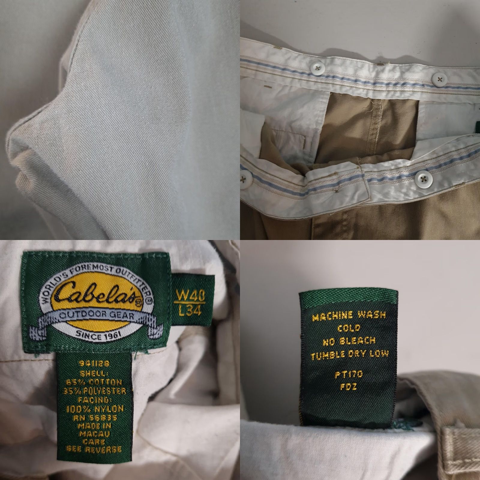Vintage Cabela's Pants Mens 38 Beige Cargo Field Hunting Briar Brush Guard Upland Cotton Polyester Nylon Cargo Pockets Flat Front Zip Mens 38 Inseam 31 Beige Size US 38 / EU 54 - 11 Thumbnail