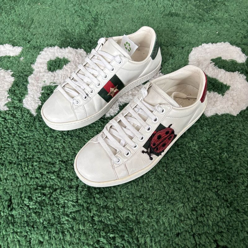Gucci Ace Leather Pineapple Embroidery Sneakers for Women