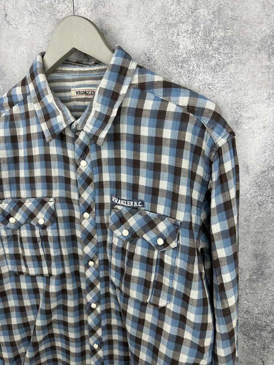 Wrangler Vintage Wrangler N.C.Plaid Flannel Shirt Pearl Western Style Size US L / EU 52-54 / 3 - 5 Thumbnail