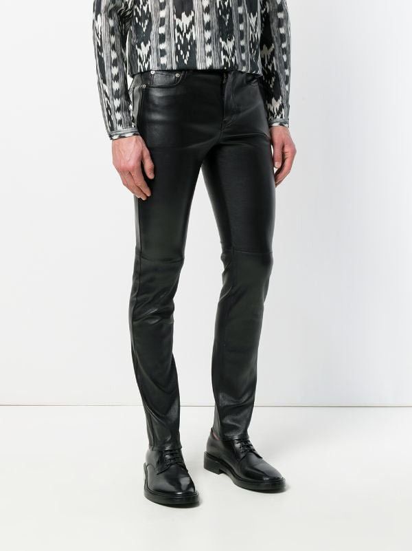 Saint Laurent Paris Saint Laurent Paris Skinny Lambskin Leather Trousers 50 Size US 34 / EU 50 - 15 Thumbnail