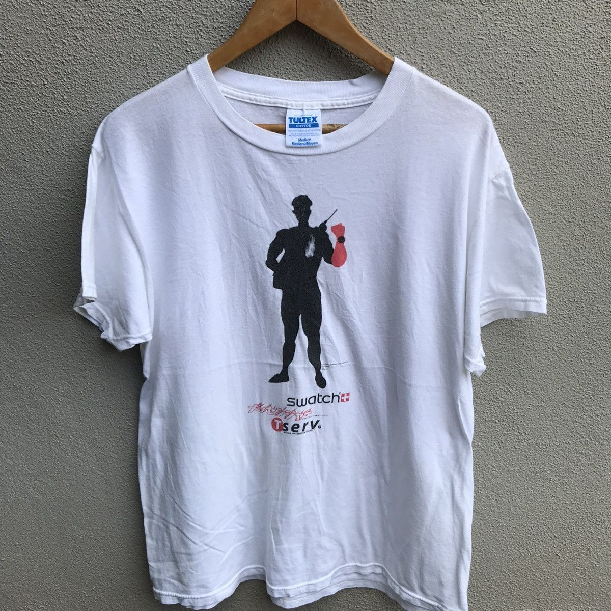 Japanese Brand × Swatch × Vintage Vintage 90s SWATCH x TSERV bicycle messenger tokyo tee Size US M / EU 48-50 / 2 - 2 Thumbnail