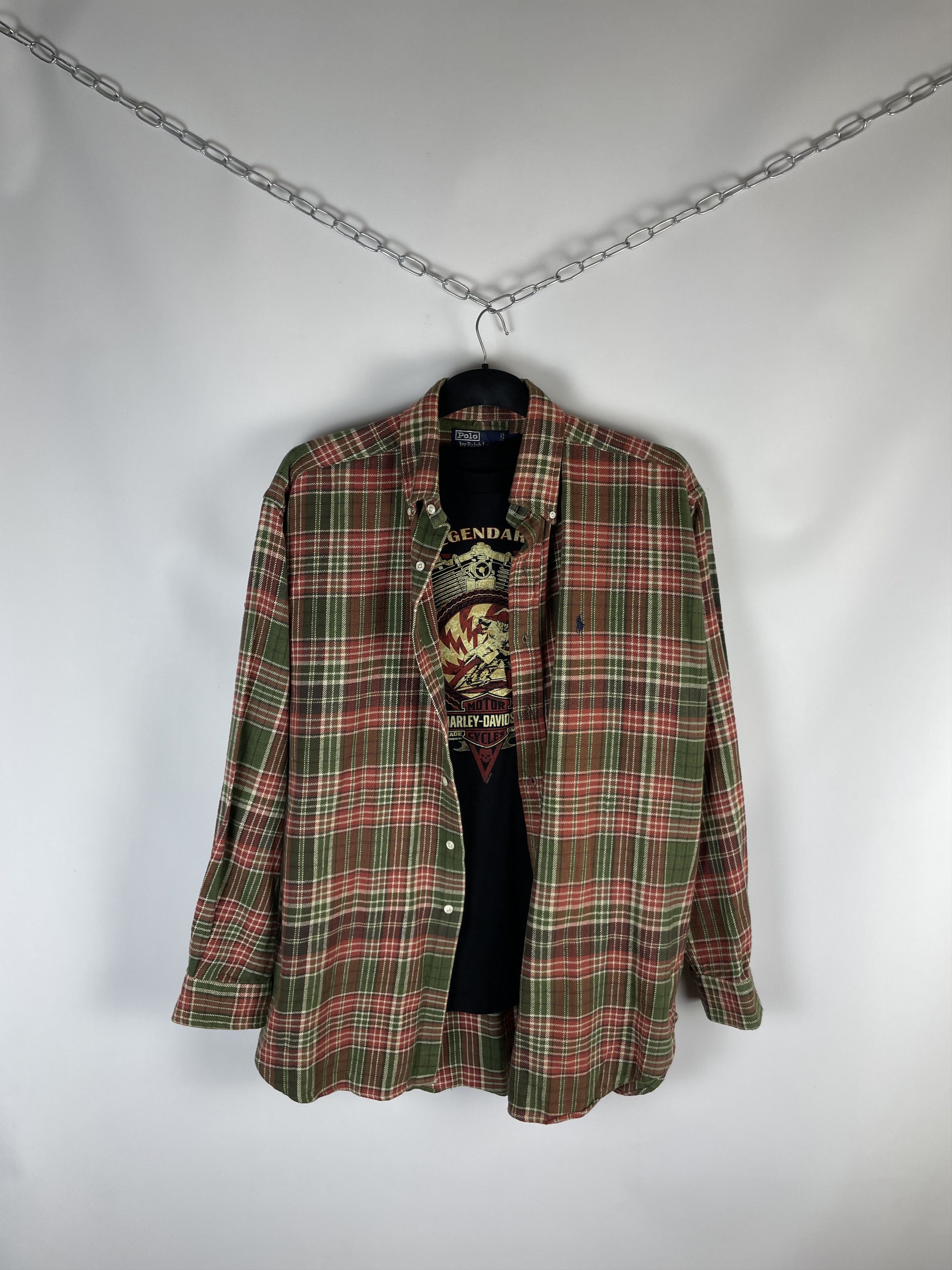 Flannel Flannel Polo Ralph Lauren Vintage Mens Shirt Size US L / EU 52-54 / 3 - 1 Thumbnail