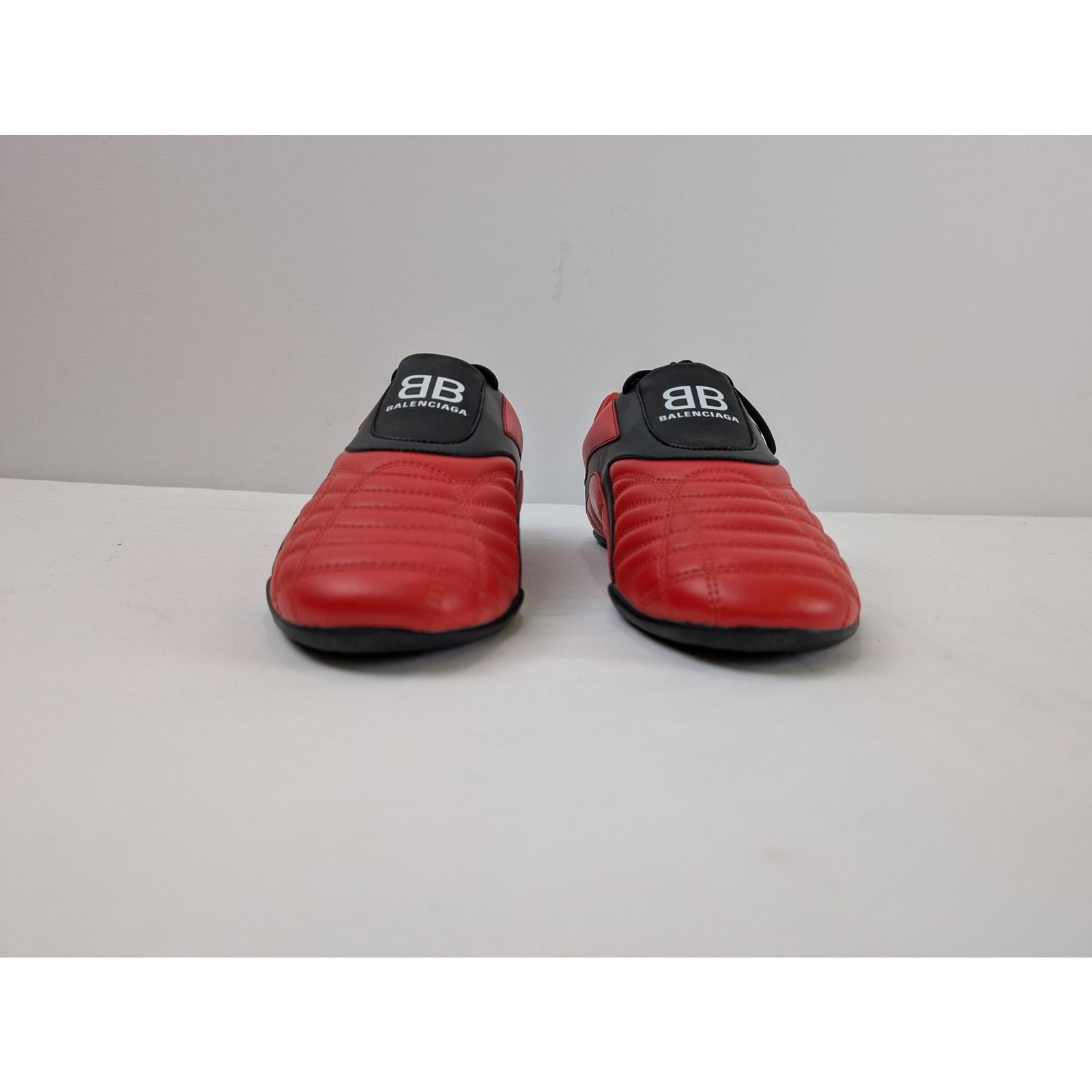 Balenciaga o1rshd1 Matt Leather Free Material Zen Sneaker in Red/Black Size US 9 / EU 42 - 11 Thumbnail