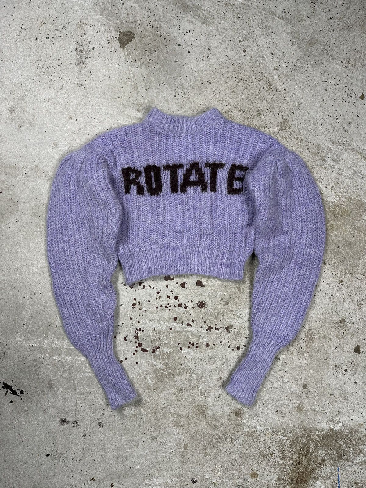 Designer × ROTATE Rotate Birger Christensen Knit Wool Big Logo Cropped Jumper Size S / US 4 / IT 40 - 1 Thumbnail