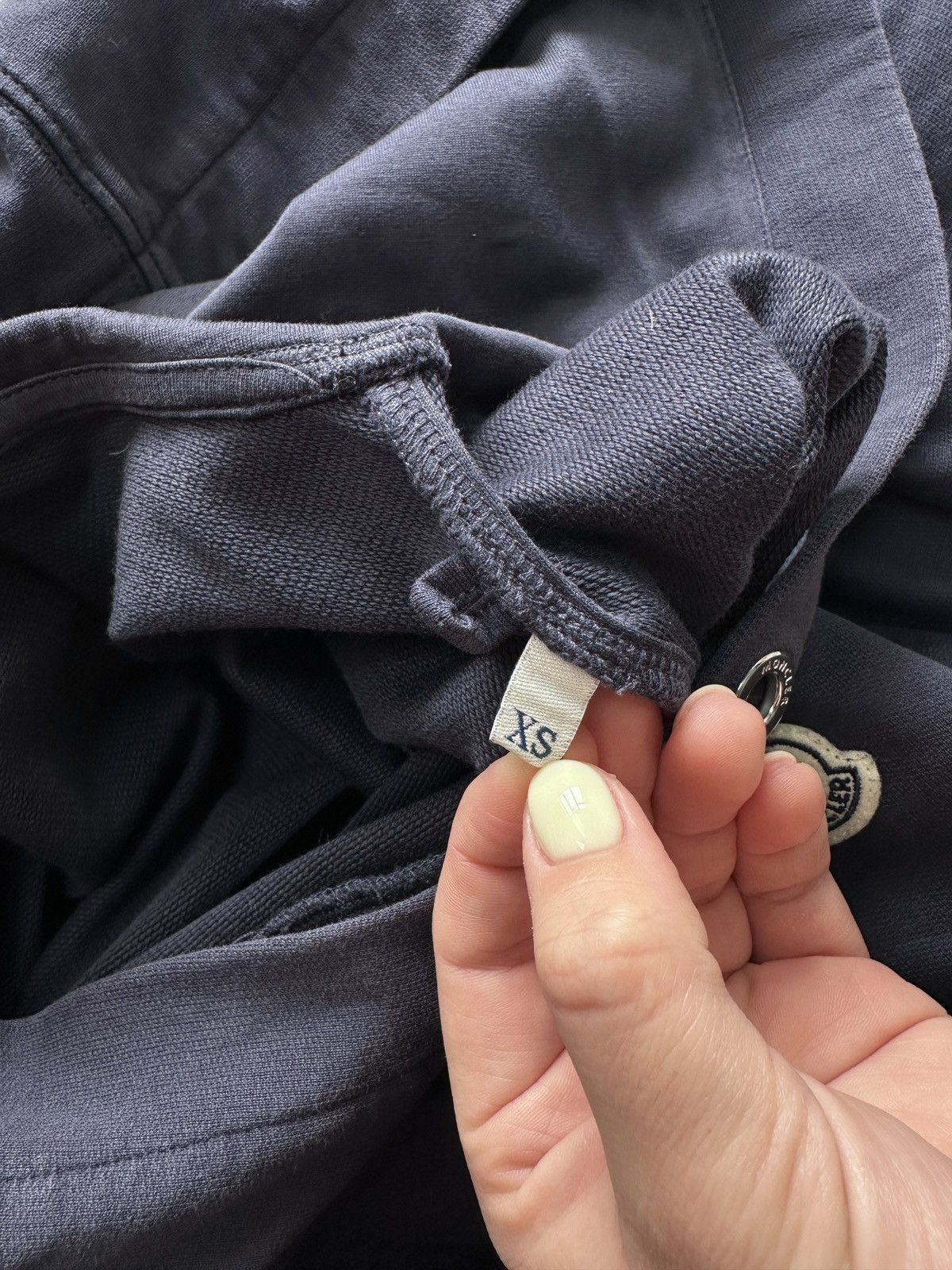 Moncler MONCLER Women’s Big Logo Navy Cotton Hoodie Sweatshirt Sz XS Size XS / US 0-2 / IT 36-38 - 10 Thumbnail