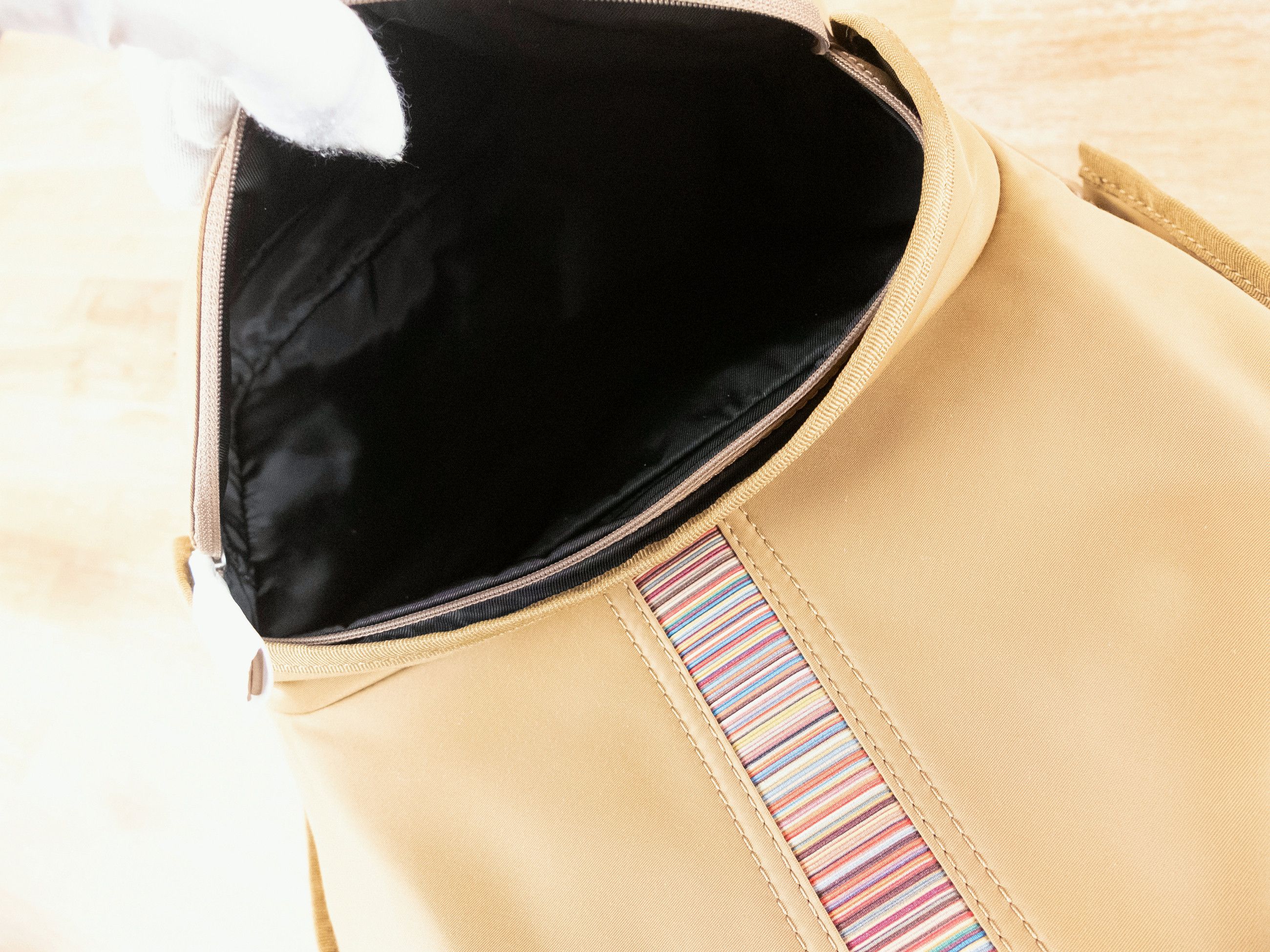 Paul Smith PAUL SMITH brown beige signature stripe nylon backpack bag Size ONE SIZE - 11 Thumbnail