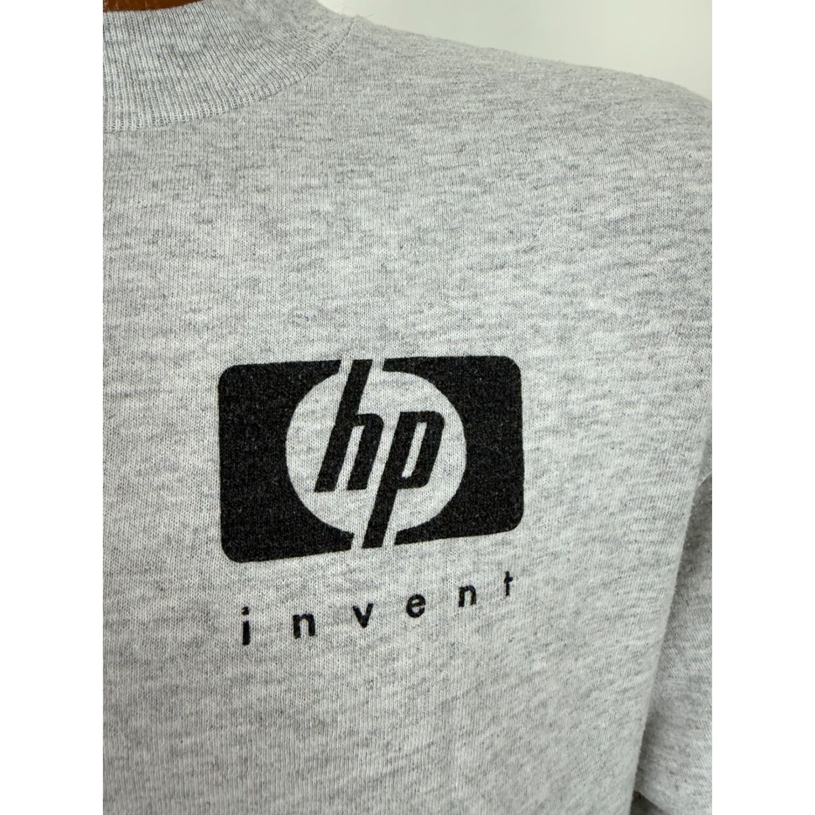 Jerzees VINTAGE Hewlett Packard Shirt Men M Gray 90s HP Invent Graphic Print Long Sleeve Logo T-Shirt 1990s Grunge Hipster Casual Mens Size US M / EU 48-50 / 2 - 3 Thumbnail