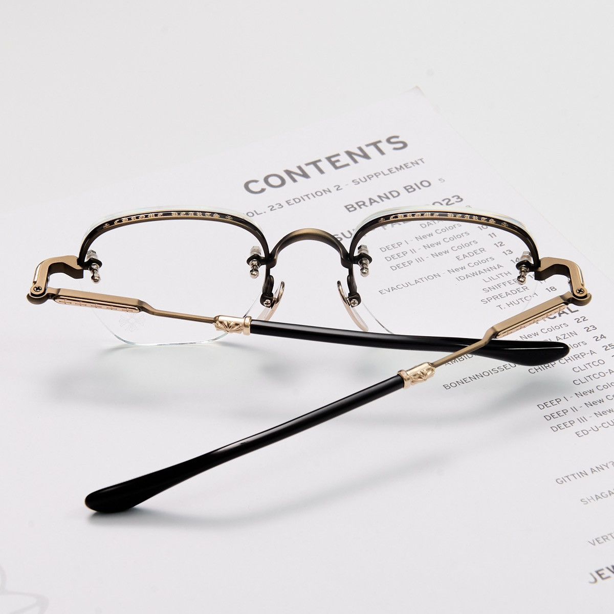 Chrome Hearts CHROME HEARTS FROSTED SAND CLASSIC BROWN GLASSES Size ONE SIZE - 7 Thumbnail