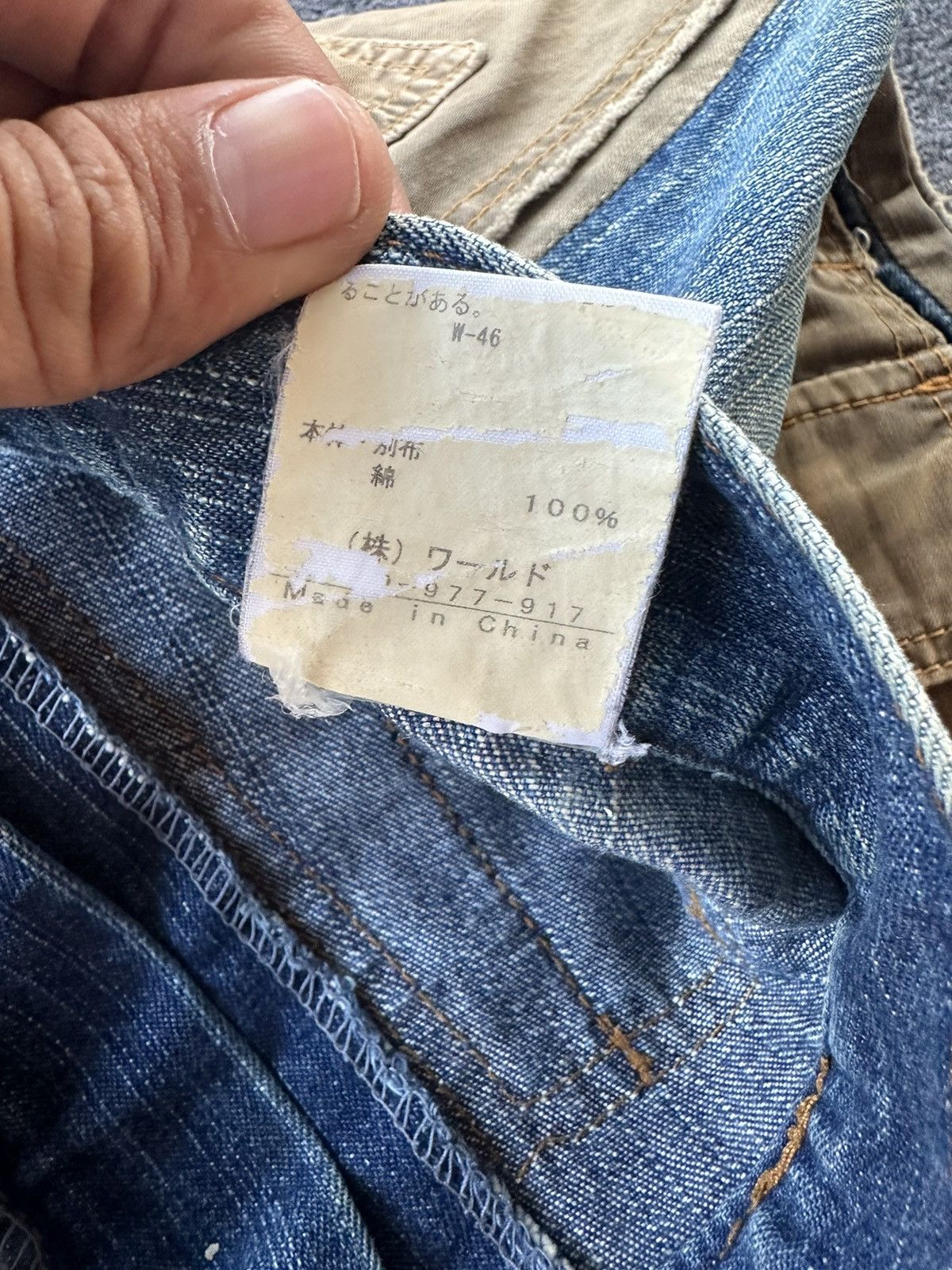 Boycott Vintage Boycott 2 Tones Denim+Cargo Pant 34x31 D162 Size US 34 / EU 50 - 11 Thumbnail