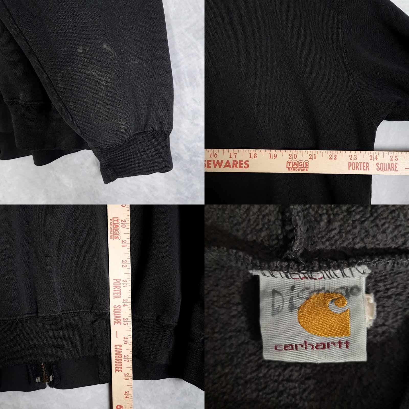 Carhartt VINTAGE Carhartt Hoodie Mens Large Black Full Zip Sweatshirt Workwear Size US L / EU 52-54 / 3 - 10 Thumbnail