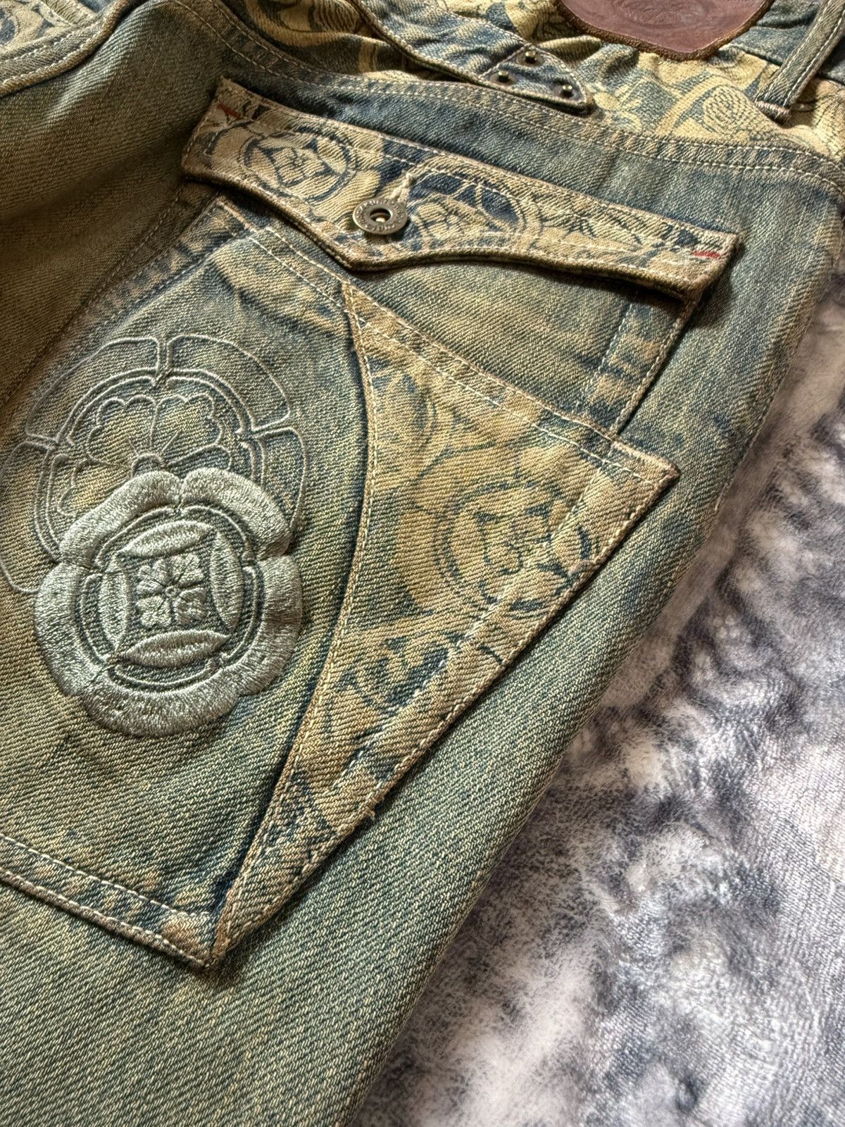 Blue Blue Japan × Japanese Brand × KOJIMA GENES Karakuri Japan Artisanal Double Pocket Mud Wash Baggy Jeans Size US 30 / EU 46 - 10 Thumbnail