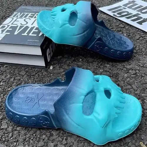Designer Skull Monster Slippers. Size US 10 / EU 43 - 1 Thumbnail