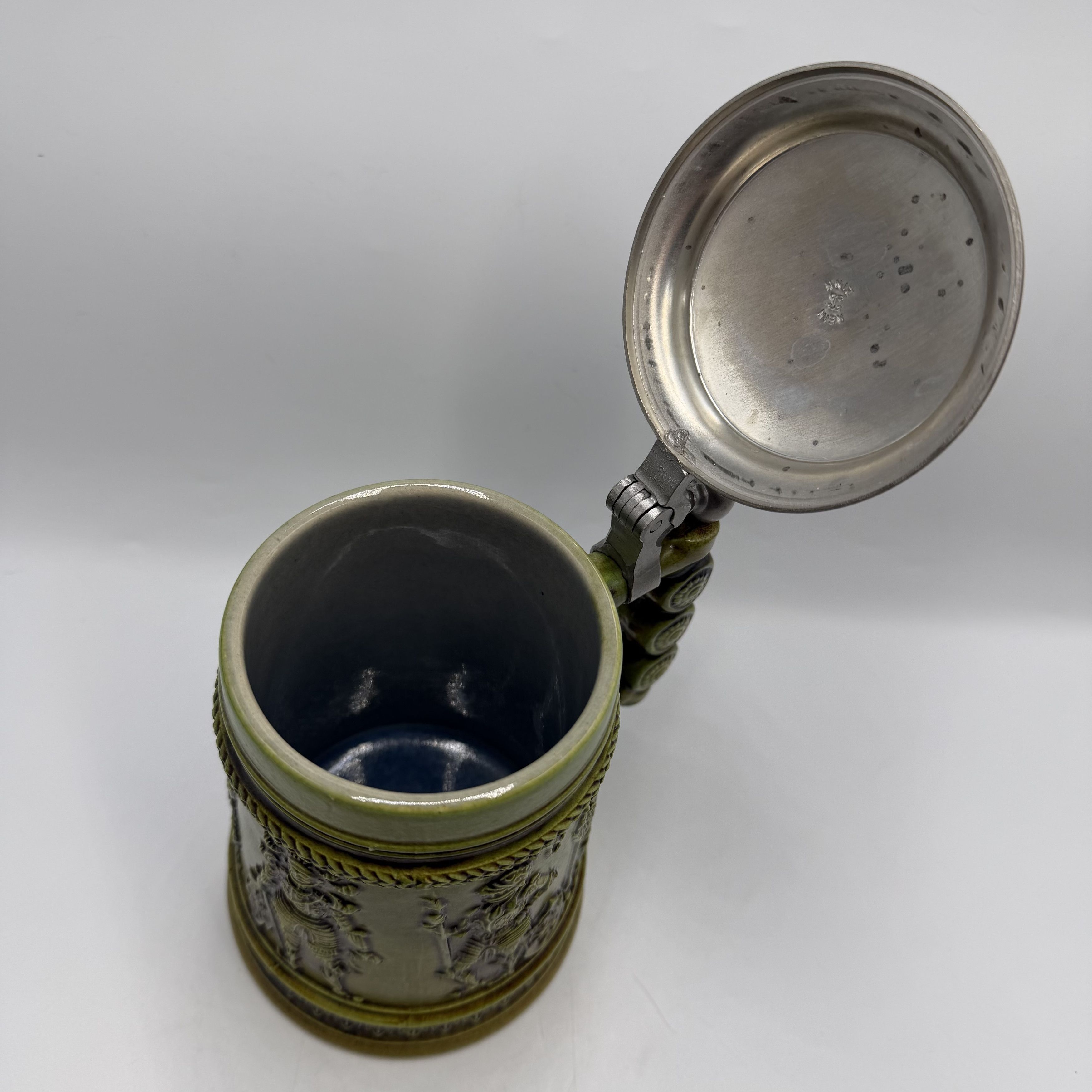 Vintage Vintage Gerz German Pewter Lid Medieval Knights Ceramic Mug Size ONE SIZE - 8 Thumbnail