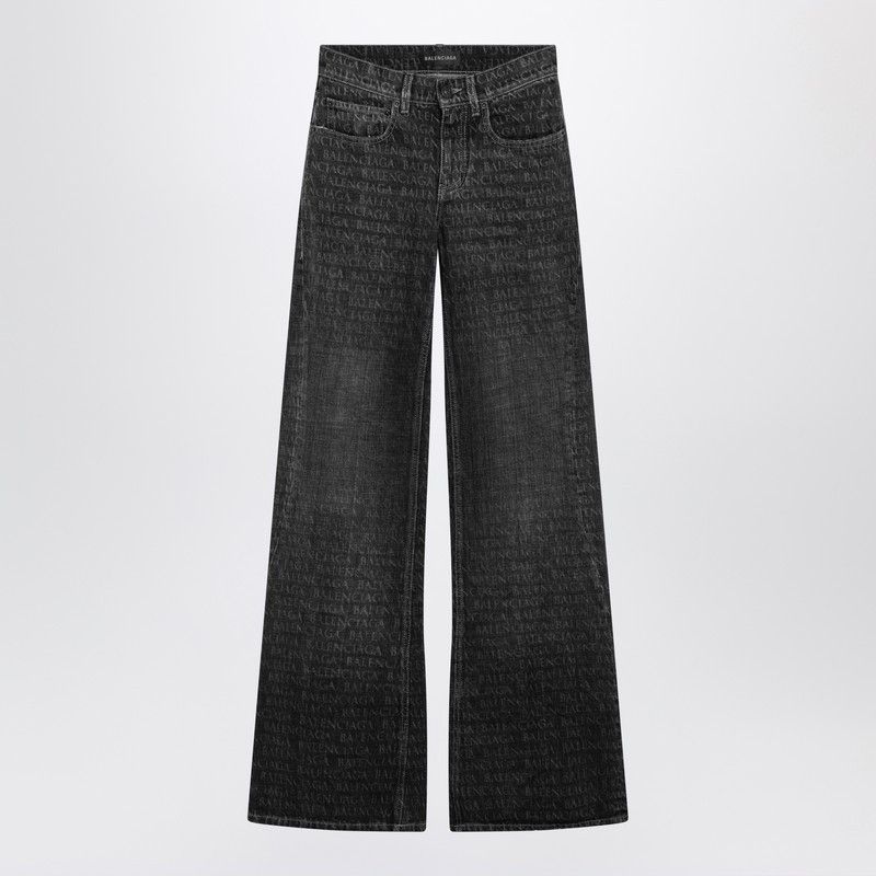 Balenciaga Balenciaga Black Washed Jeans With Jacquard Logos Size 28" / US 6 / IT 42 - 1 Thumbnail