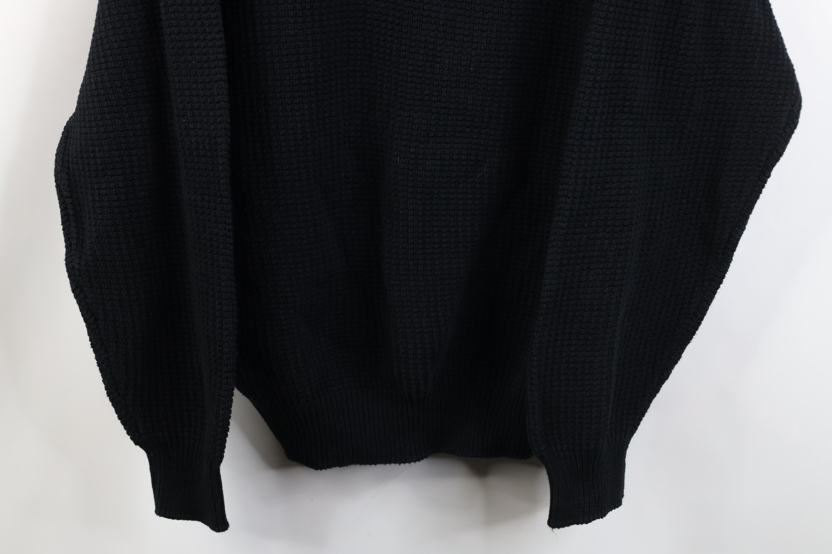 Vintage Vintage 90s Streetwear Ribbed Thermal Knit Sweater Black Size US L / EU 52-54 / 3 - 3 Thumbnail
