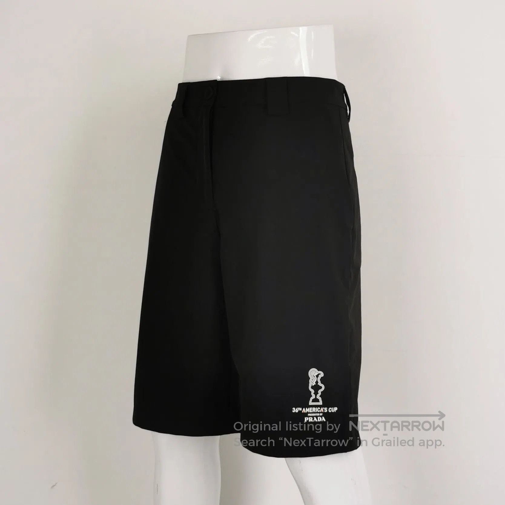 Prada Prada Black Letter Print Elastic Waist Shorts . Size 27" / US 4 / IT 40 - 2 Thumbnail
