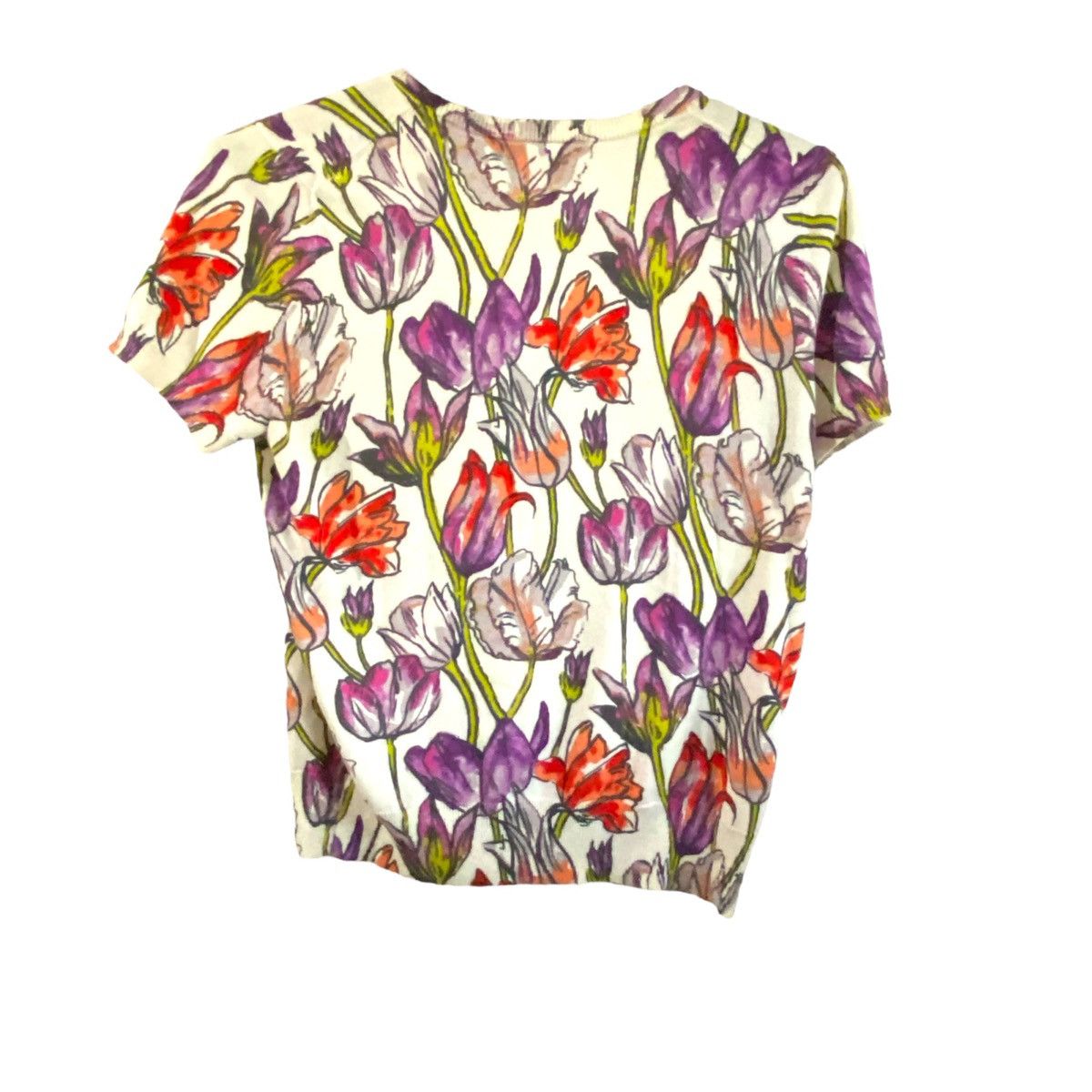 Lands' End Lands End Supima Cotton Watercolor Floral Sweater Medium Size M / US 6-8 / IT 42-44 - 2 Thumbnail