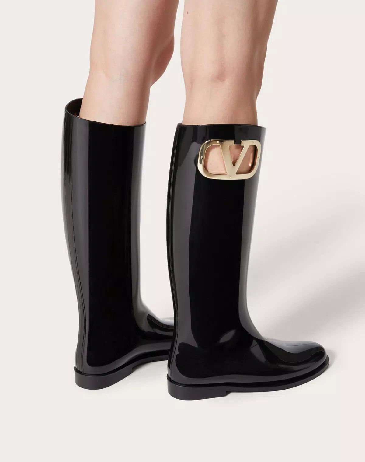 Valentino o1s1wg110426 Vlogo Type Rubber Boots 20mm in Nero Size US 9 / IT 39 - 5 Thumbnail