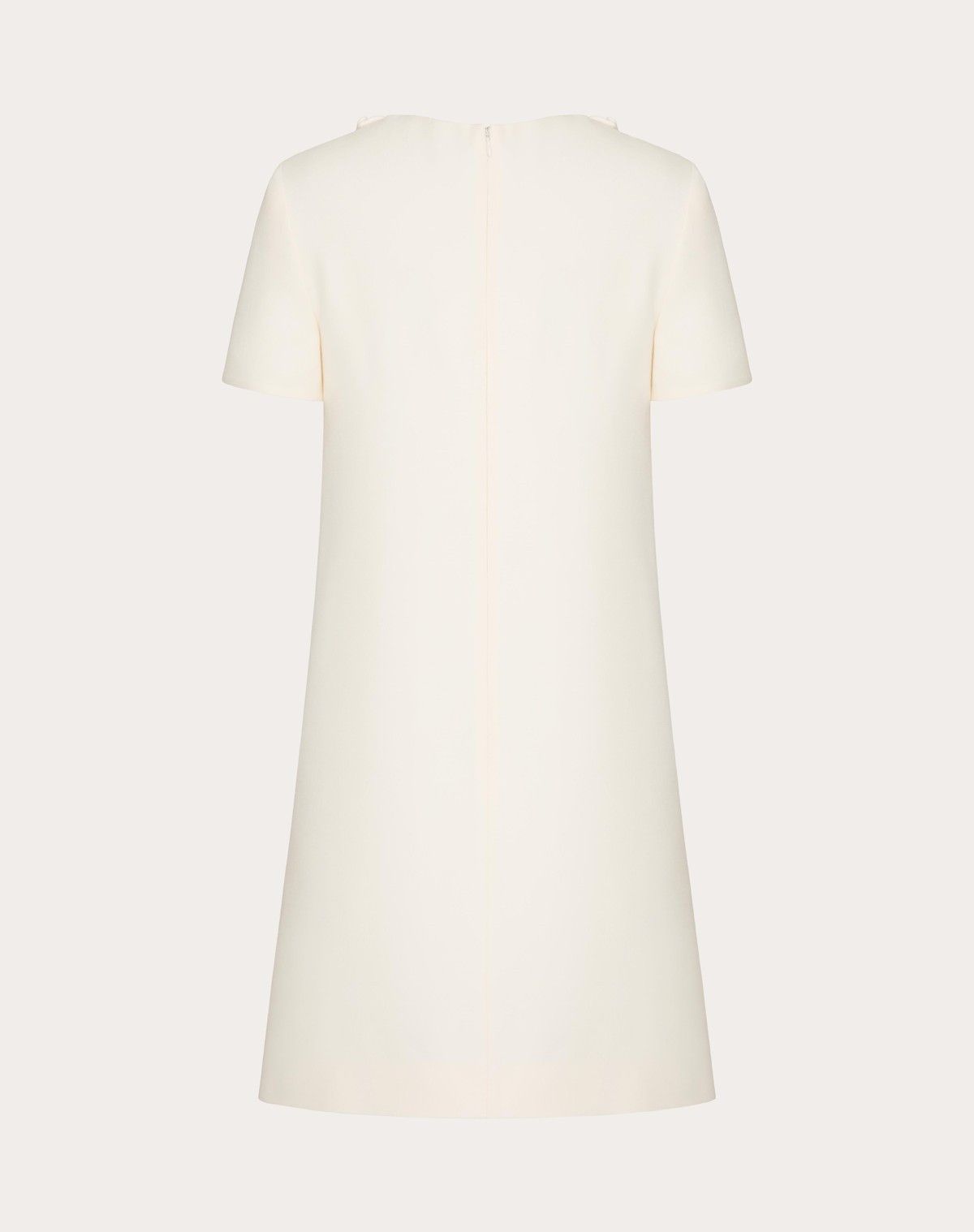 Valentino o1s1wg110525 Embroidered Crepe Coutoure Short Dress in White Size M / US 6-8 / IT 42-44 - 2 Thumbnail
