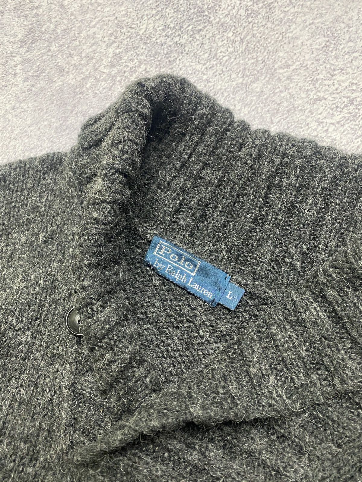 Ralph Lauren × Vintage Vintage Polo Ralph Lauren Wool Alpaca Knit Sweater Shawl Size US L / EU 52-54 / 3 - 5 Thumbnail