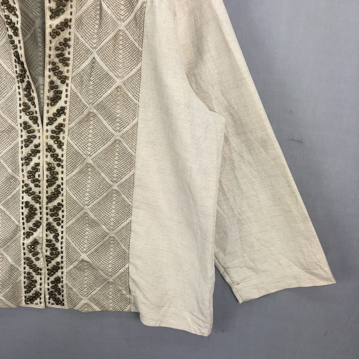 Japanese Brand Japanese Brand W.Lane Linen Beads Kimono Cardigan Size L / US 10 / IT 46 - 3 Thumbnail