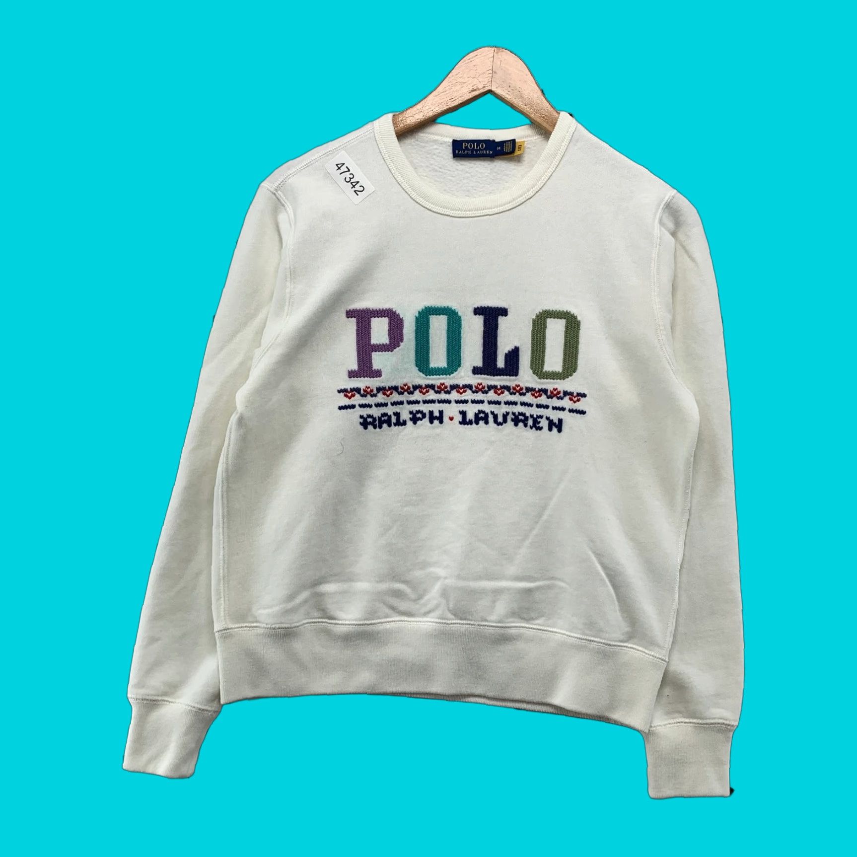Polo Ralph Lauren Polo Ralph Lauren Sweatshirt Womens Medium Embroidered Spellout Fleece Crewneck Size M / US 6-8 / IT 42-44 - 1 Thumbnail