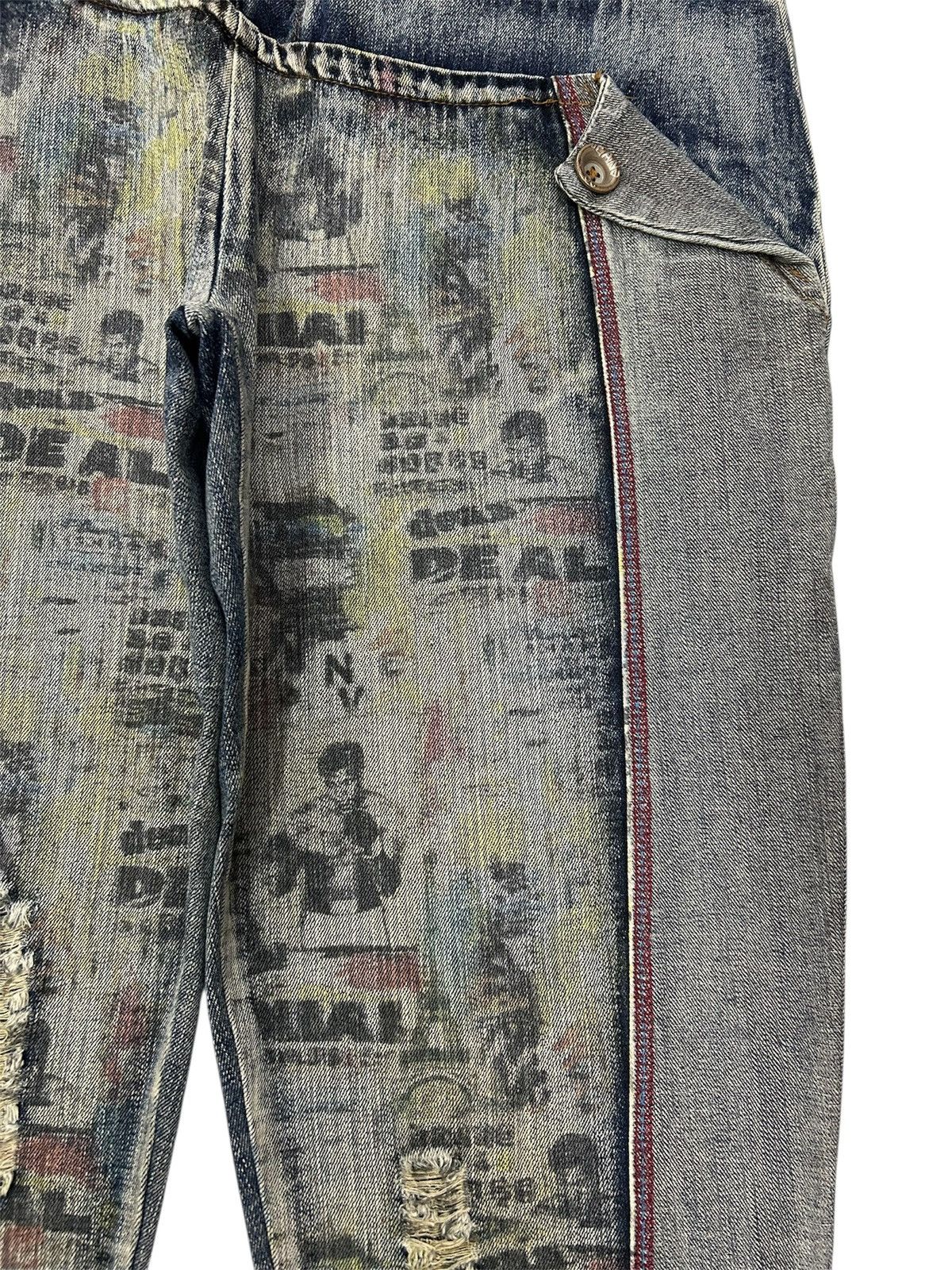 Japanese Brand Vintage Y2K Japanese Sick Artwork Denim Double Layer Jeans Size US 28 / EU 44 - 5 Thumbnail