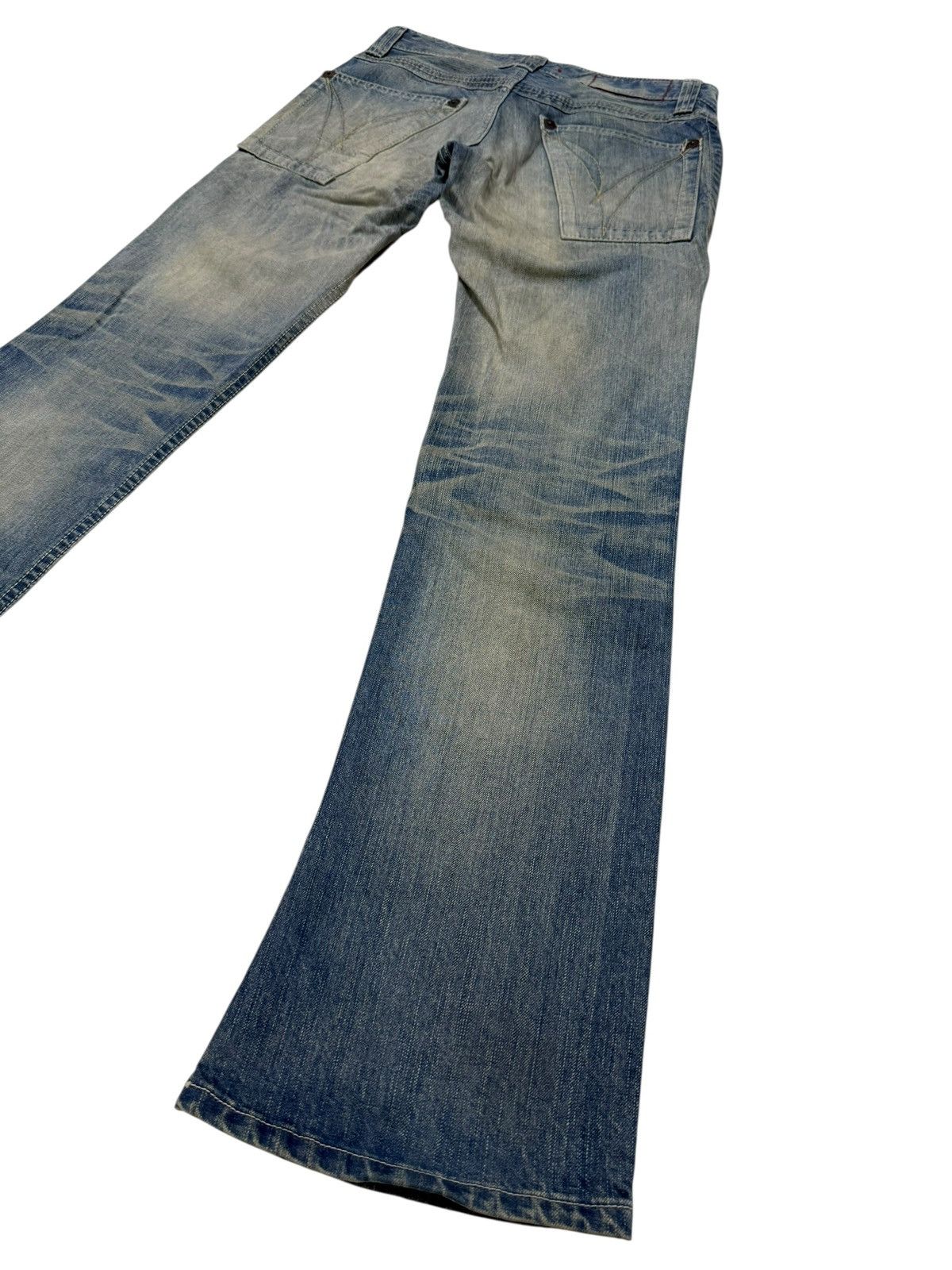 Japanese Brand Flared Jeans Blue Way Japan Acid Wash Rare Design Boot Cut Size US 30 / EU 46 - 22 Thumbnail