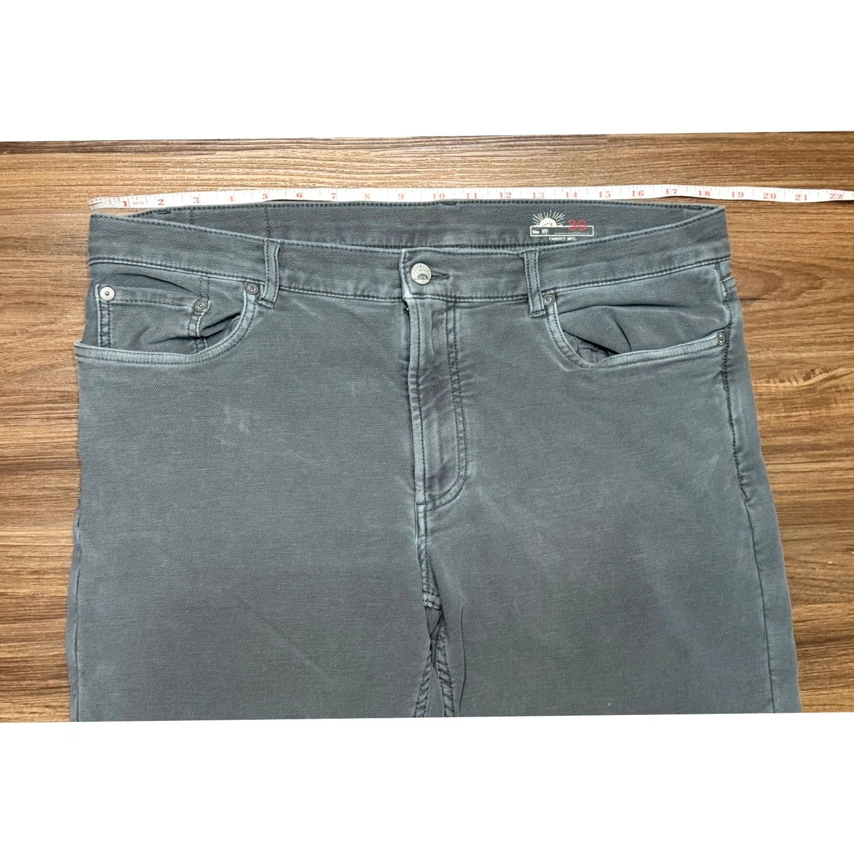 Faherty Faherty Mens Stretch Terry 5-Pocket Pants Slate Grey Cotton Blend Size 36 Size US 36 / EU 52 - 7 Thumbnail