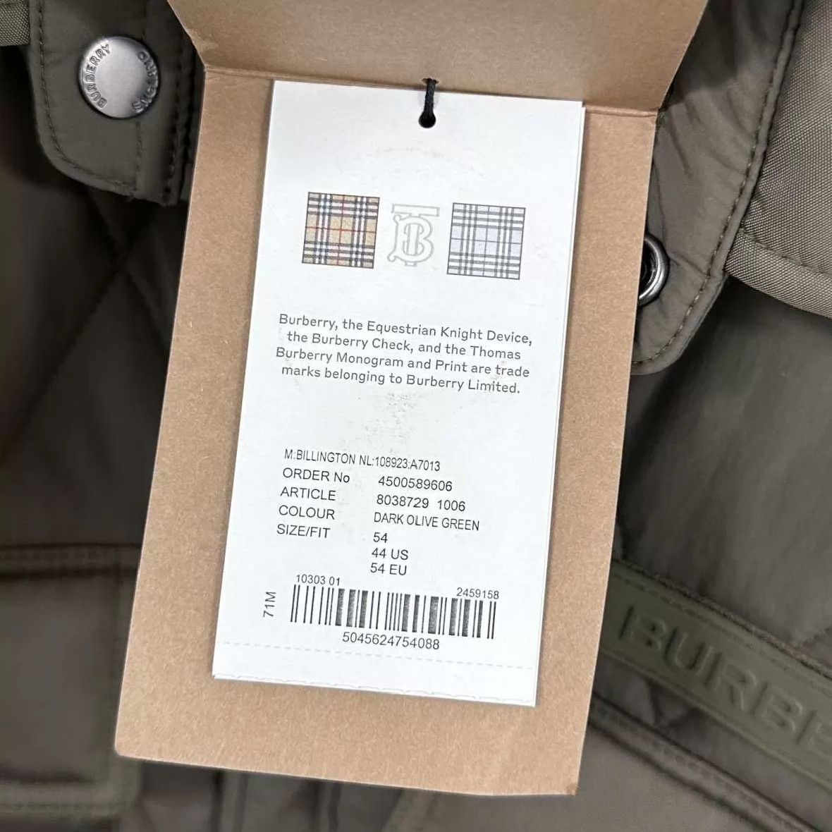 Burberry Burberry military green check cotton jacket size 54 Size US L / EU 52-54 / 3 - 7 Thumbnail