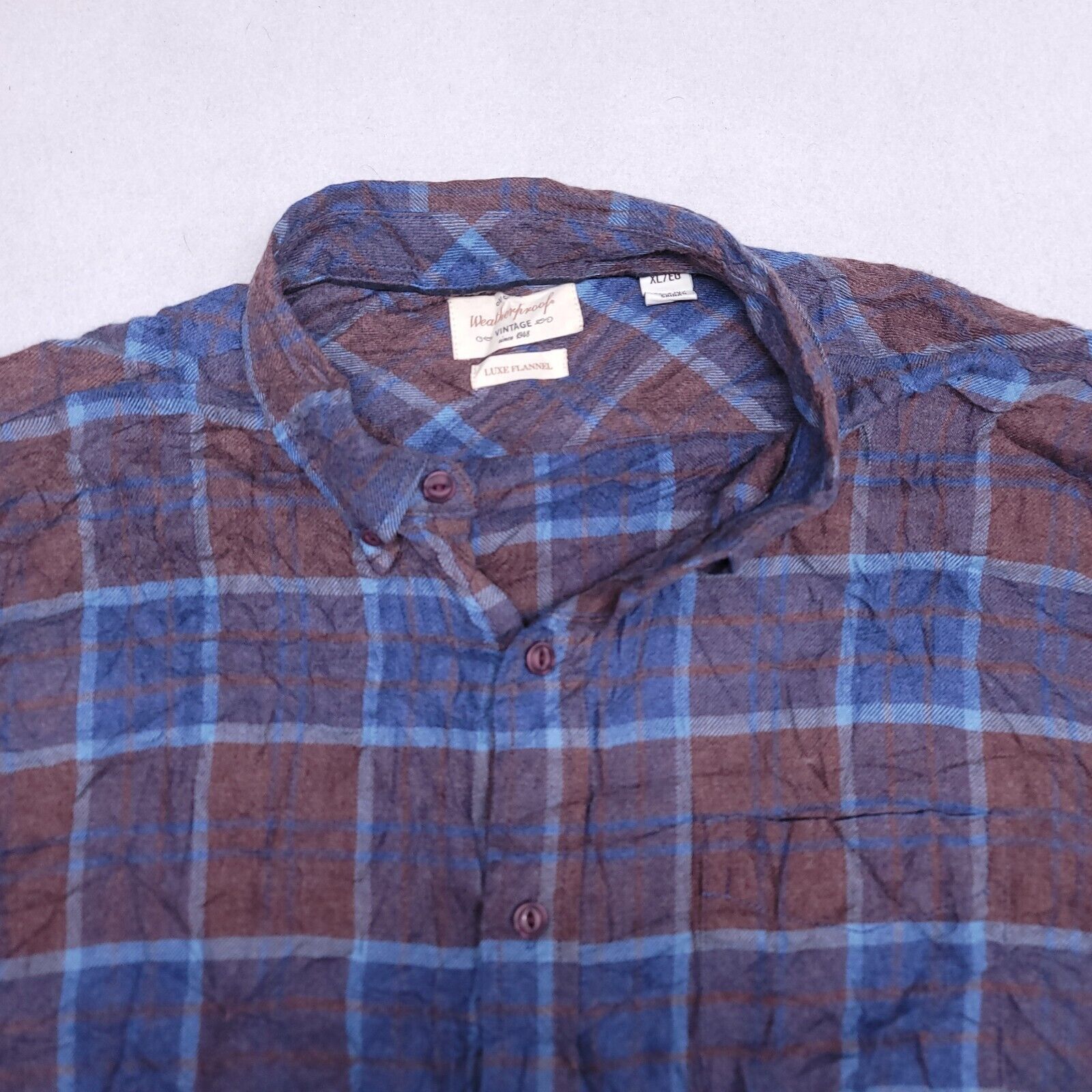 Weatherproof Weatherproof Tartan Flannel Shirt Mens Size XL Blue Brown Size US XL / EU 56 / 4 - 1 Thumbnail