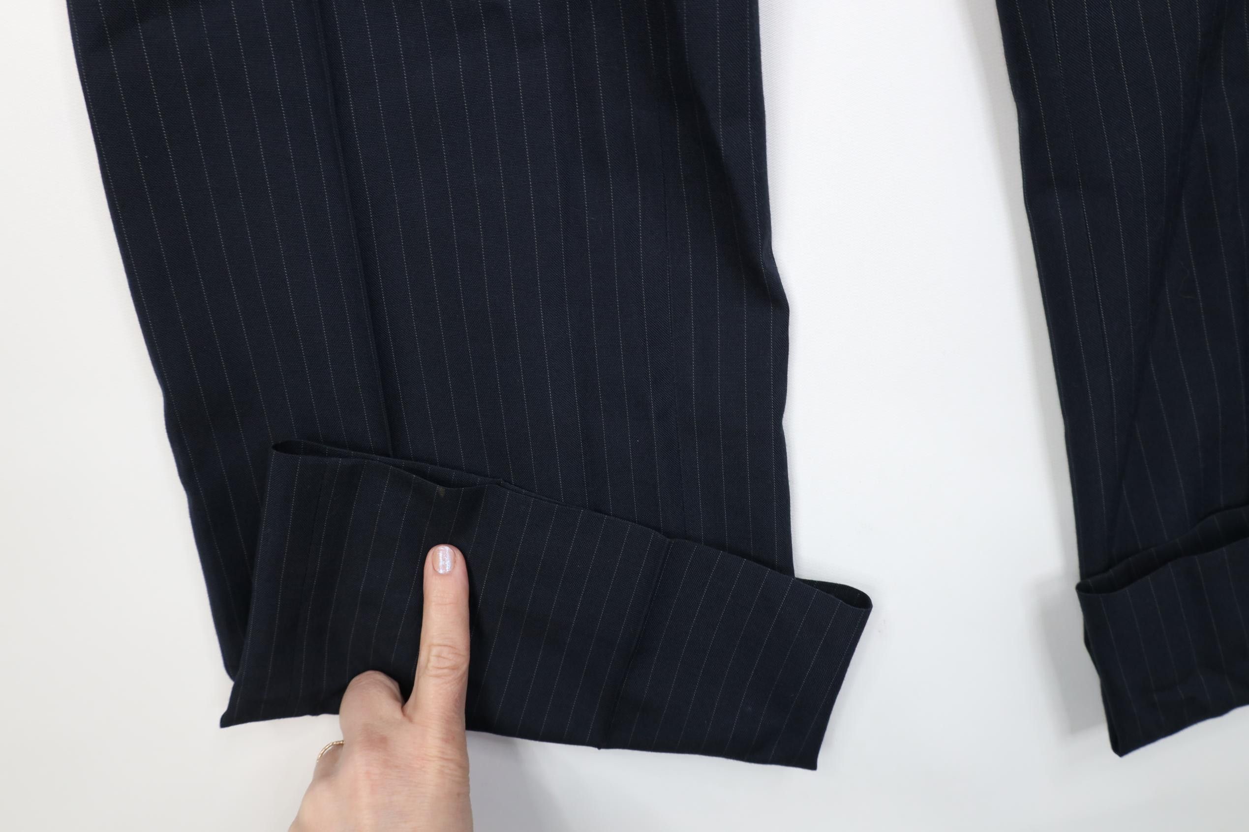 Vintage Vintage 70s Streetwear Knit Pinstriped Wide Leg Chino Pants Size US 36 / EU 52 - 5 Thumbnail