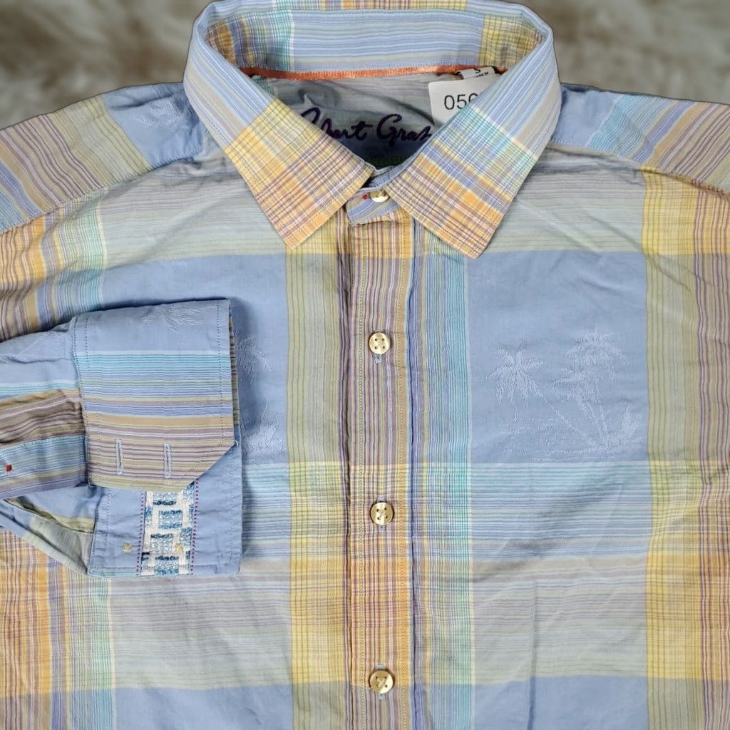 Robert Graham Robert Graham Shirt Blue Plaid Button-Up Long Sleeve Mens Small Classic Size US S / EU 44-46 / 1 - 1 Thumbnail