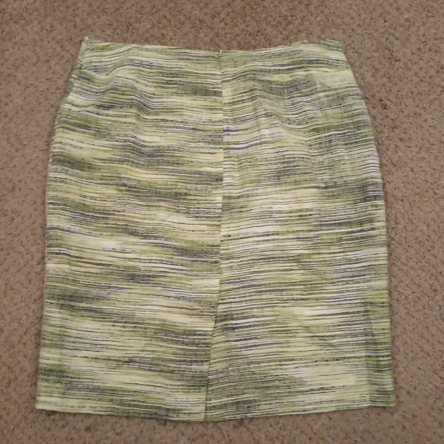 Kasper Kasper Skirt Women Midi Green Striped Lined Slit Zip 14 Acrylic Blend Polyester Modacrylic Pencil Straight Vintage No Size 36" / US 14 / IT 50 - 6 Thumbnail