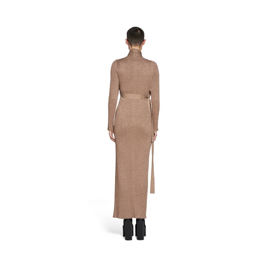 Balenciaga o1bcso1str0525 Wrap Maxi Dress in Brown Size L / US 10 / IT 46 - 4 Thumbnail