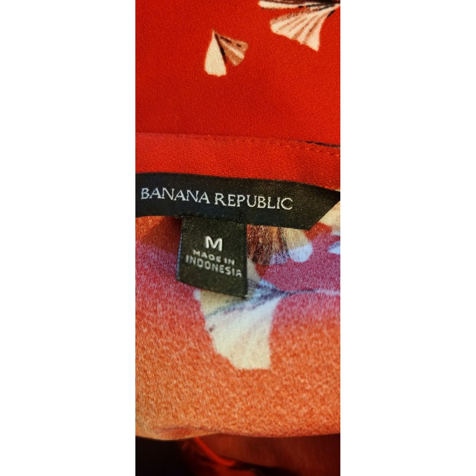 Banana Republic Banana Republic Red Gingko Print Sleeveless Top Ruffle M Women Size M / US 6-8 / IT 42-44 - 3 Thumbnail