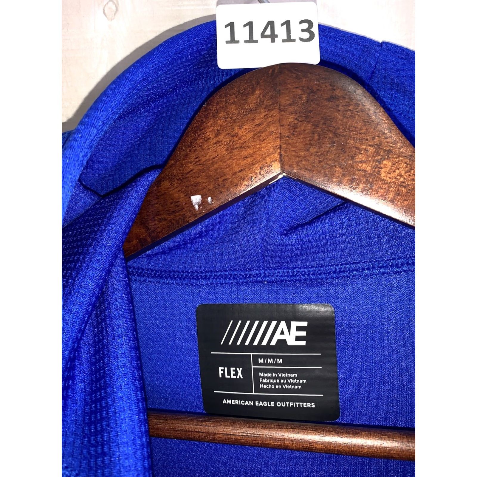American Eagle Outfitters American Eagle Outfitters Hoodie Mens Medium Waffle Knit Blue Pullover Flex Yoga? Size US M / EU 48-50 / 2 - 3 Thumbnail