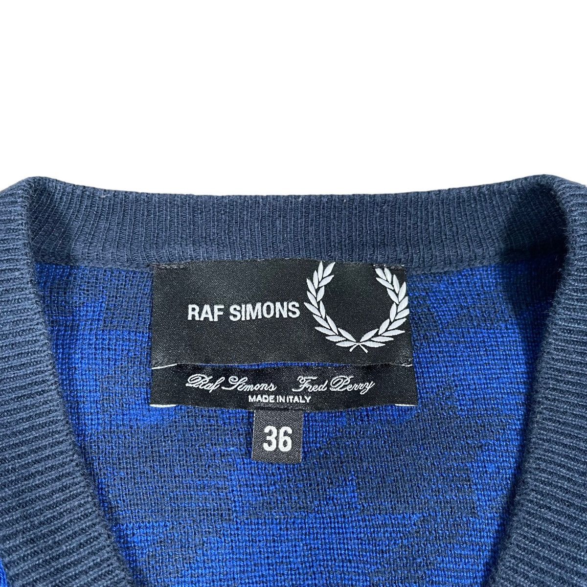 Raf Simons Raf Simons Fred Perry Houndstooth V Neck Sweater Size US S / EU 44-46 / 1 - 6 Thumbnail