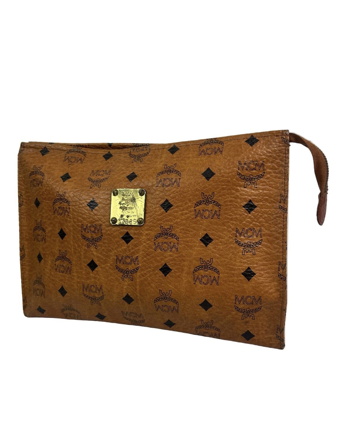 MCM MCM Cognac Leather Clutch Bag Size ONE SIZE - 1 Thumbnail