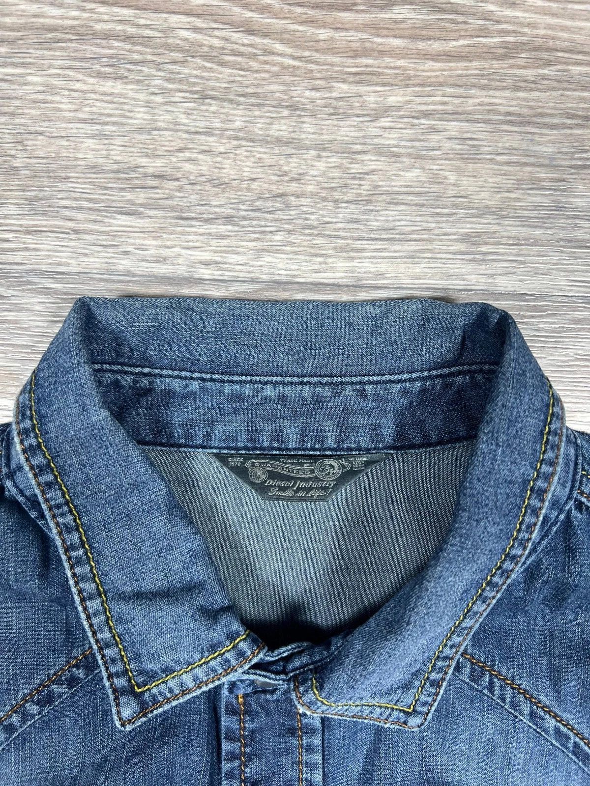Diesel Diesel Denim Shirt Medium Blue Pearl Snap Button Western Size US M / EU 48-50 / 2 - 6 Thumbnail