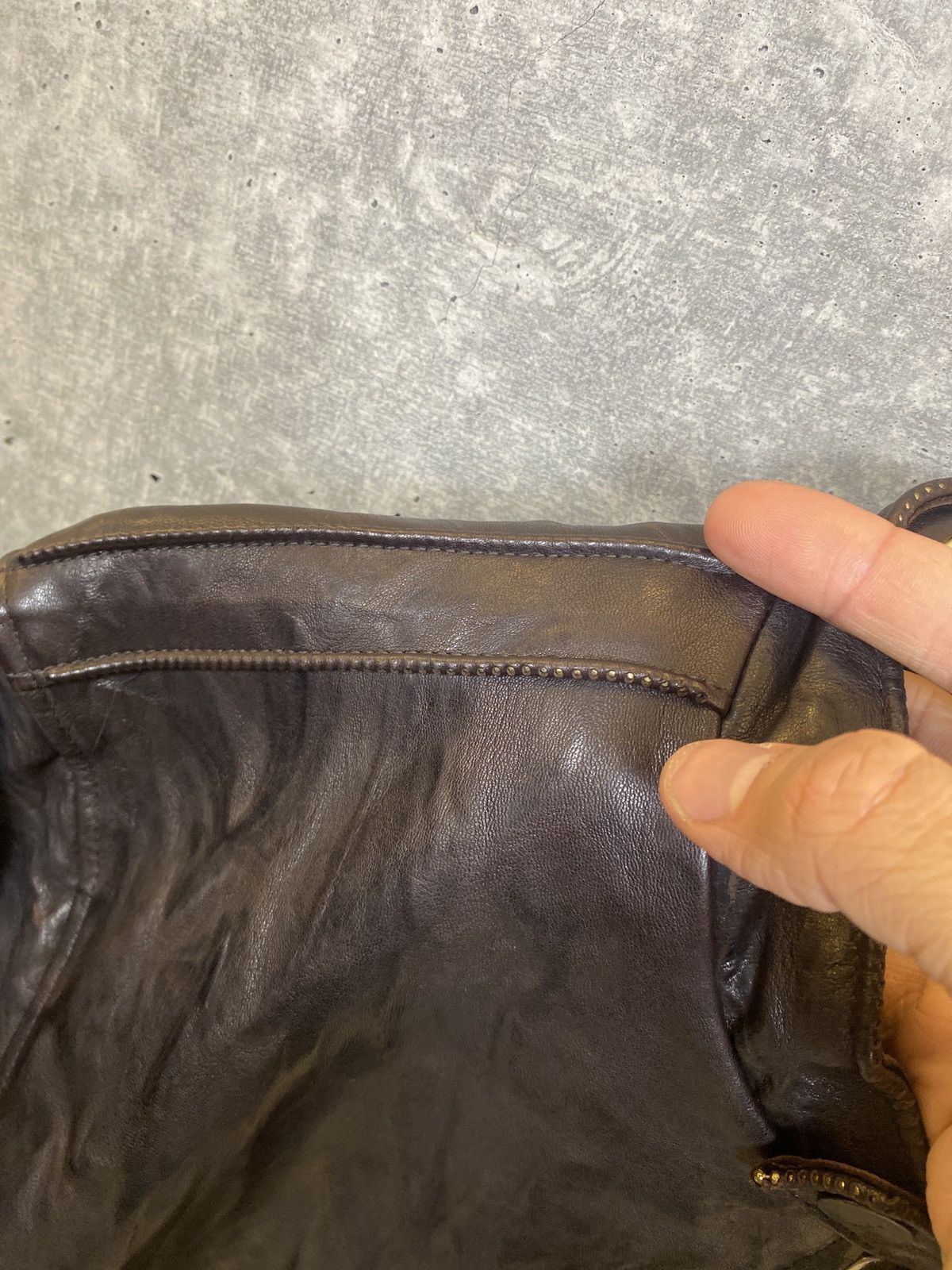 John Varvatos $2k John Varvatos Crinkle Leather Jacket w studded metal Size US L / EU 52-54 / 3 - 9 Thumbnail
