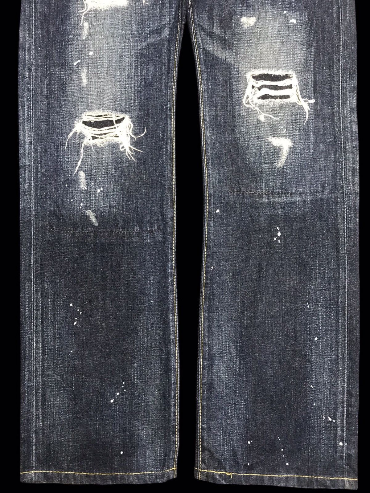 Japanese Brand 💥DENIM ART💥BACK NUMBER JAPAN DISTRESSED PAINTER DENIM F140 Size US 32 / EU 48 - 7 Thumbnail