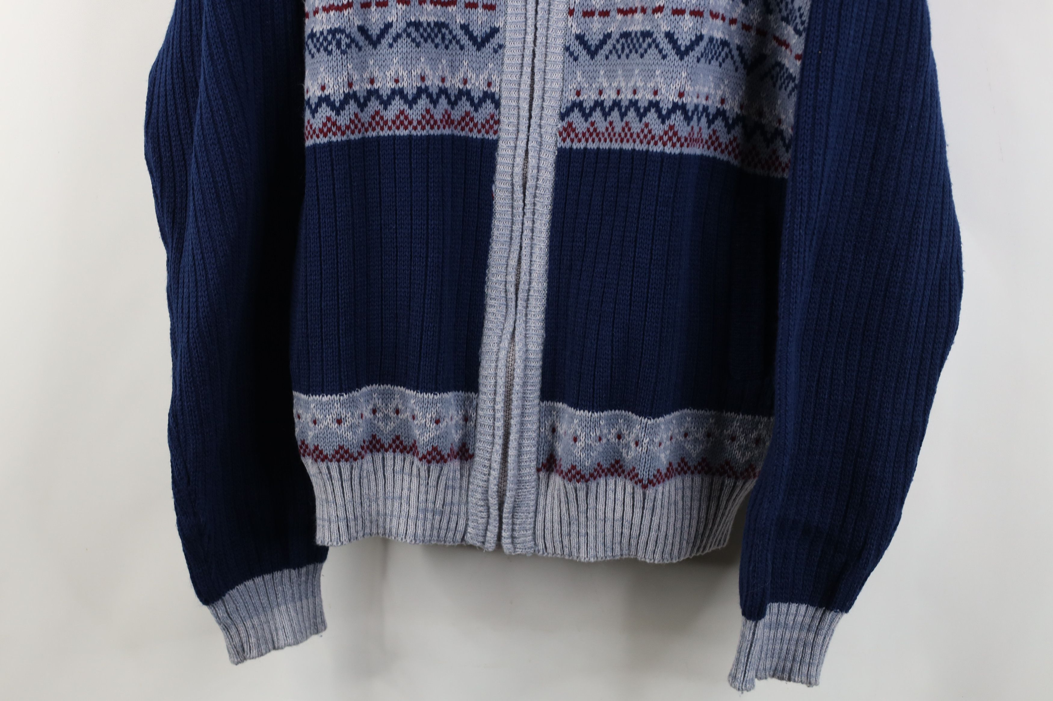 Vintage Vintage 90s Streetwear Ribbed Knit Full Zip Cardigan Sweater Size US L / EU 52-54 / 3 - 3 Thumbnail