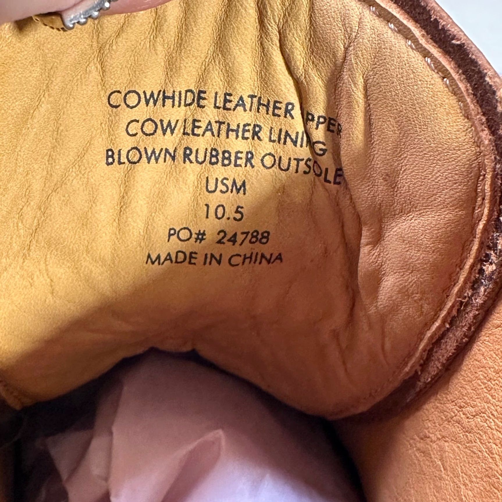 Quince Quince Mens Leather Moc Toe Boots Brown Cowhide Leather Wedge Rubber Outsole Ankle Lace Up 10.5 --- Size US 11 / EU 44 - 5 Thumbnail