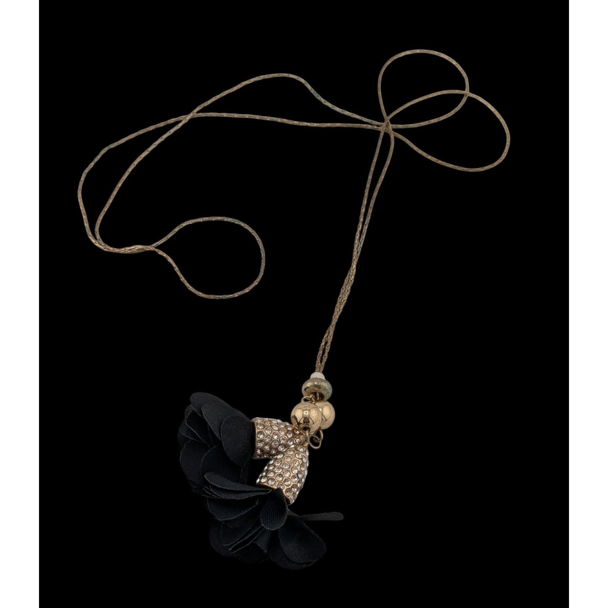 I.N.C INC International Concepts Floral Rhinestone Lariat Necklace Size ONE SIZE - 4 Thumbnail