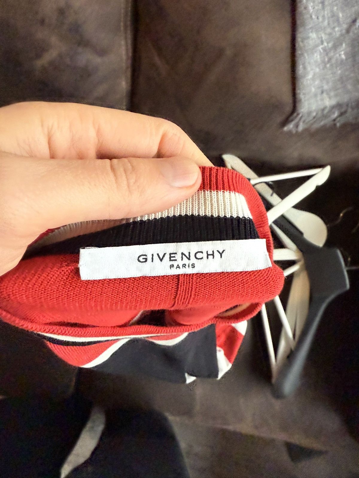 Givenchy Givenchy Red/Black Striped Cotton Sweater Size US L / EU 52-54 / 3 - 9 Thumbnail