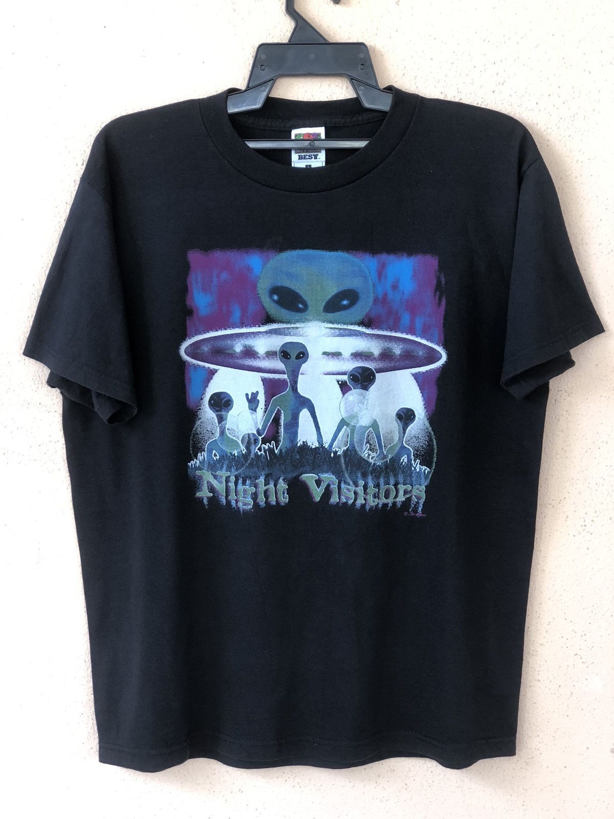 Vintage 90s Night Visitors ALIEN Horror Tee