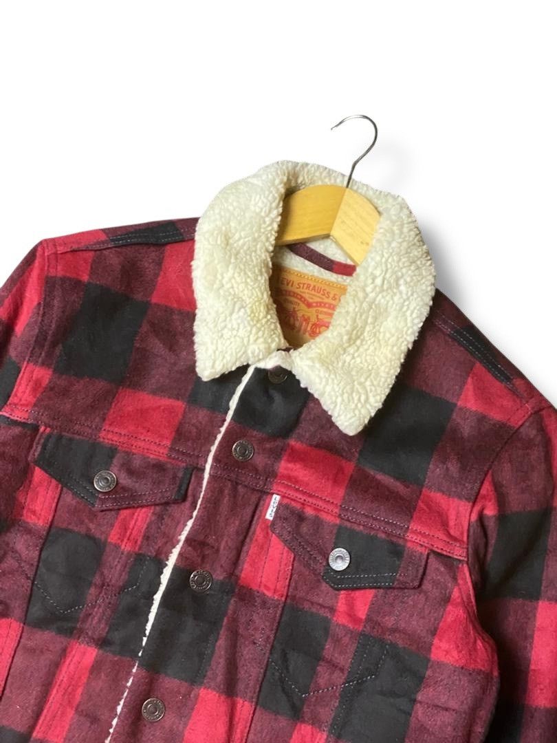 Levi's Levis Strauss & Co. Plaid Sherpa Jacket (146) Size US XXS / EU 40 - 5 Thumbnail
