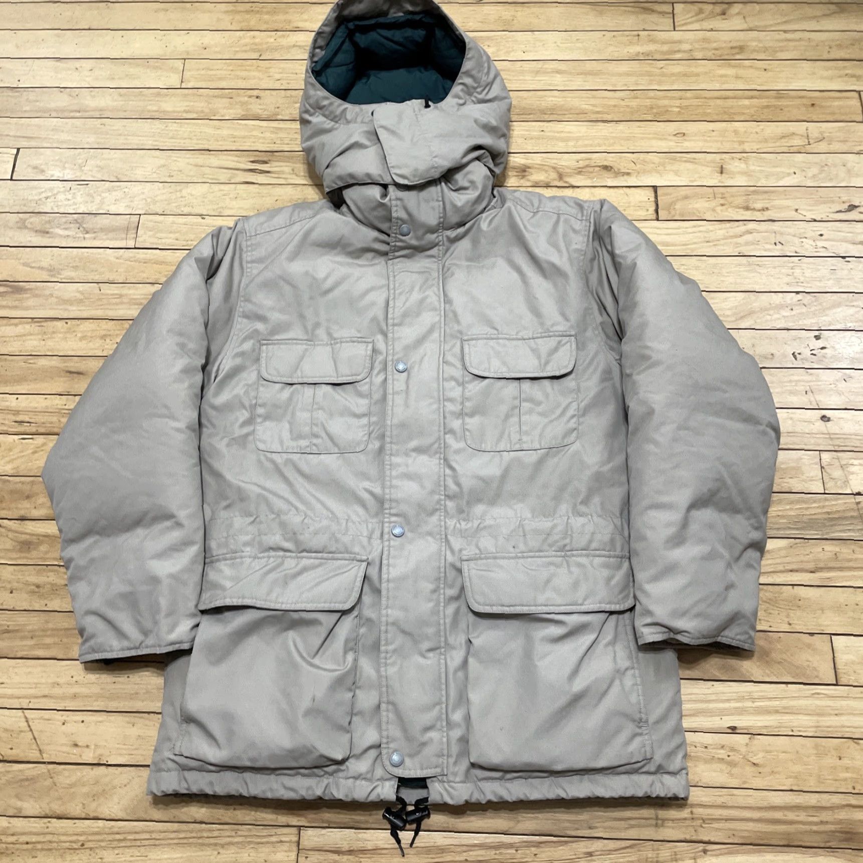 Eddie Bauer Vtg Eddie Bauer Goose Down Puffer Parka Jacket Men M Quilt Hood Khaki Ridge Line Jacket Size US M / EU 48-50 / 2 - 2 Thumbnail